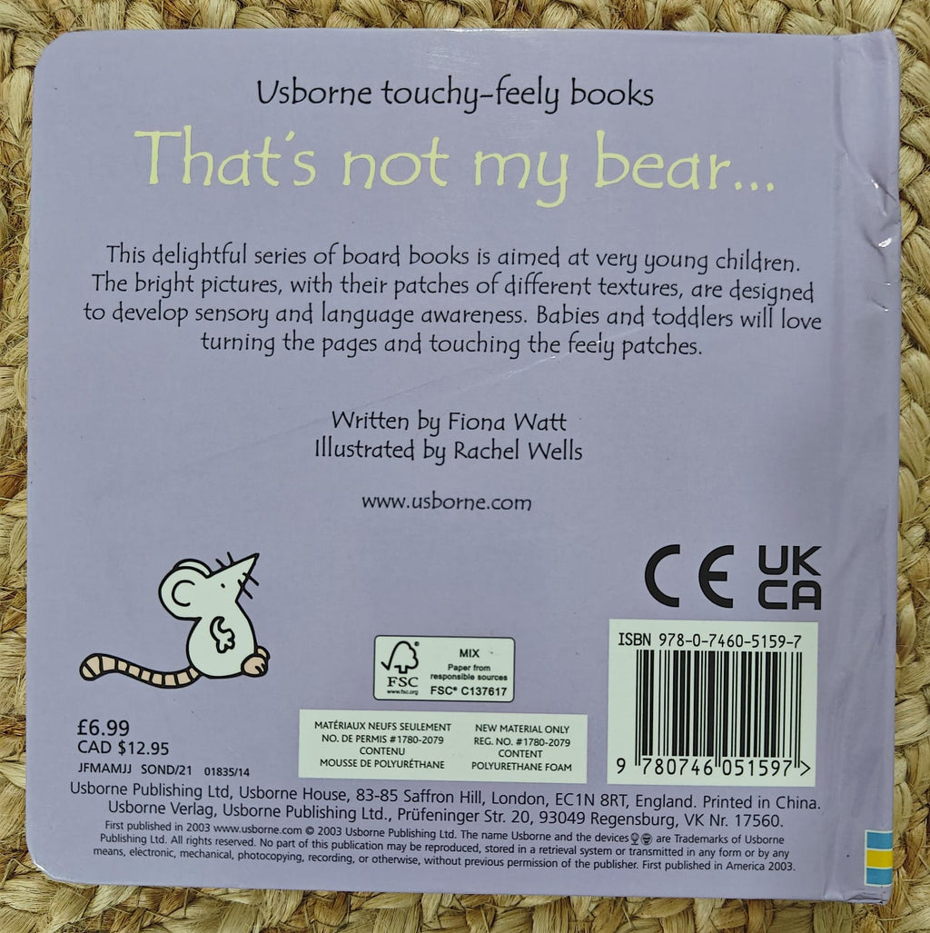 That's Not My Bear... it's Nose is too Squashy